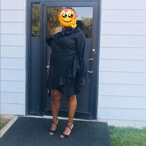 2x black wrap dress